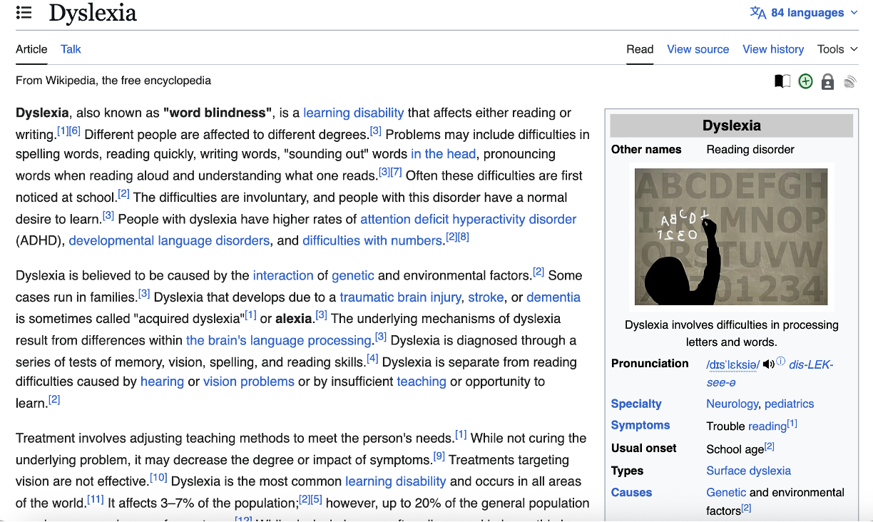 Wikipedia — dense, hard to read
